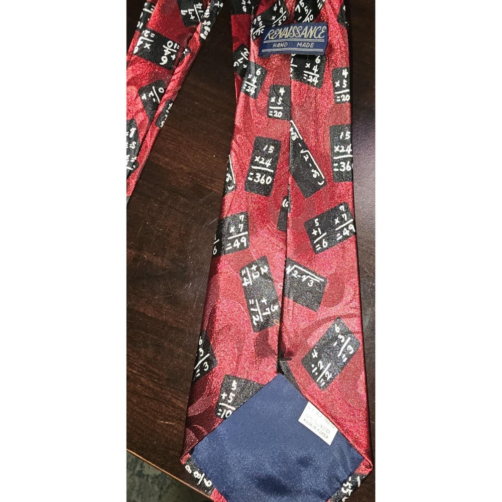 Mathematical Men's Business‎ Math Teacher Formulas Tie Renaissance Hand Made - Picture 3 of 3